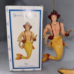 December Diamonds “Blaze” Merman Ornament 2007 RARE RETIRED Firefighter 55-90367